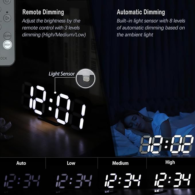 KOSUMOSU Digital Clock 3D LED Wall Clock - Image 4