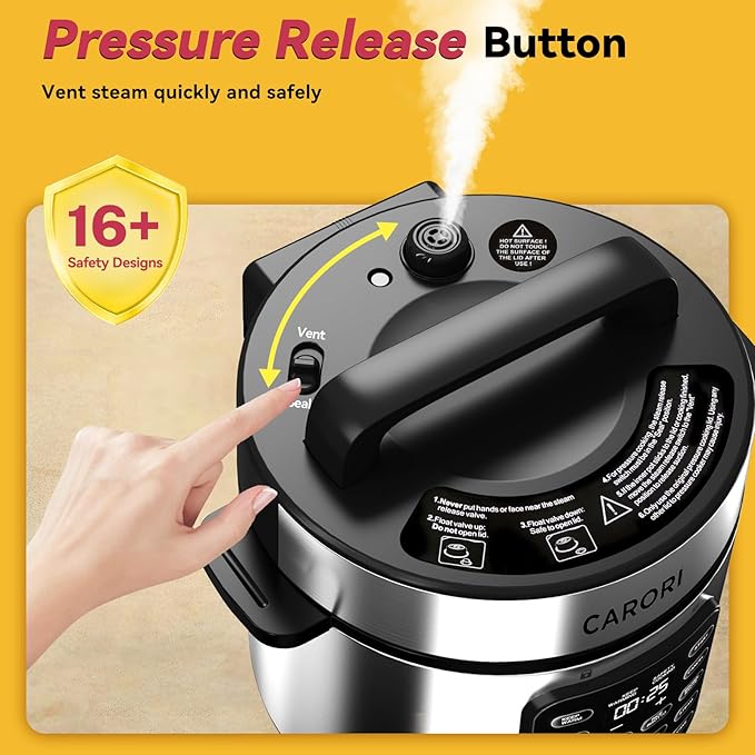 Electric Pressure Cooker 6 Quart Silver, Non-stick Pot, 9-in-1 Instant Pot - Image 8