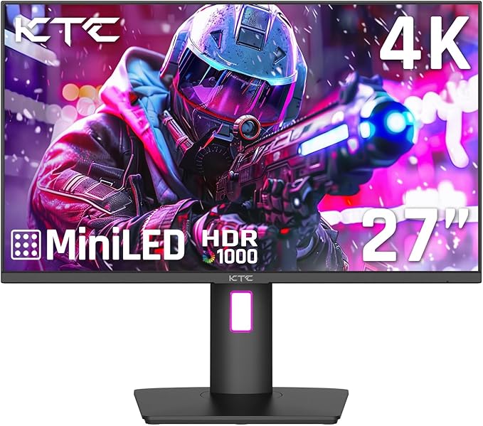 KTC 27 Inch 4K Mini LED Monitor, Fast IPS, HDR1000 160Hz 144Hz Gaming Monitor by KTC