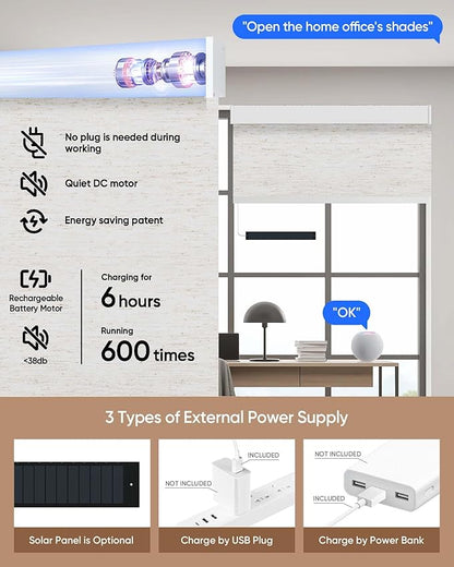 Kincmo Motorized Blinds with Remote, 100% Blackout Motorized Roller Shades Work - Image 6