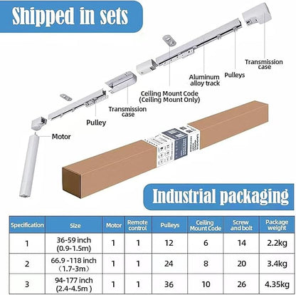 TIPIACE Hard-Wired Tuya Wifi Motorized Curtain Tracks to Remote Control Ceiling - Image 5