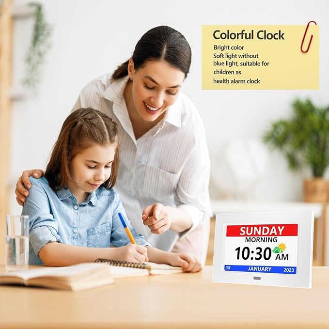 MRCHYDZ 7 Inch Clock with Day and Date - Image 3