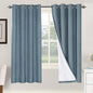 H.VERSAILTEX Linen Blackout Curtains 72 Inches Long 100% Blackout Thermal by HVERSAILTEX
