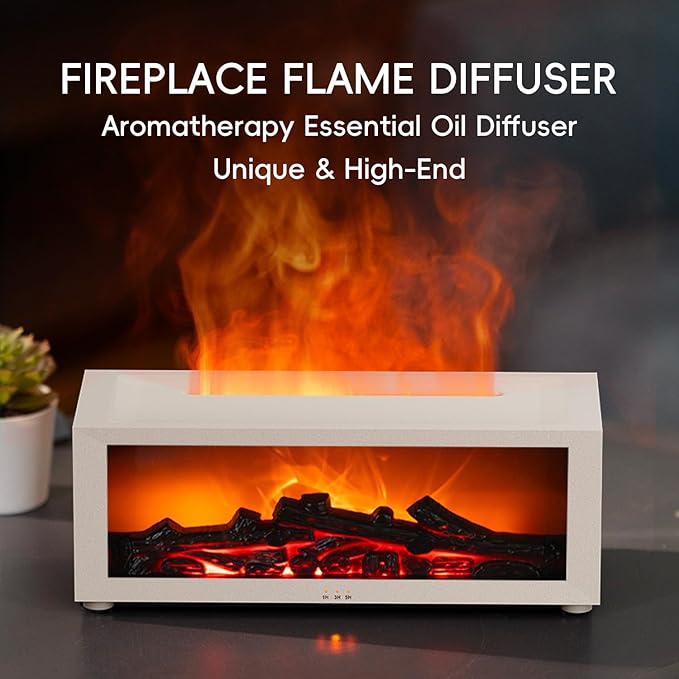 Essential Oil Diffuser, 7 Colors Fireplace Fire Flame Aromatherapy Diffuser - Image 2