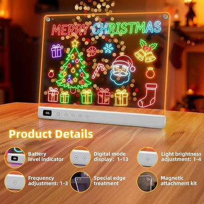 Led Drawing Board with 13 Light Effects, Neon Light Up Drawing Tablet Gifts - Image 4