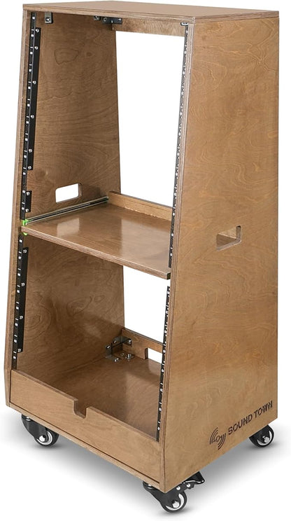 Sound Town DIY Slanted 20U Studio Rack, - Image 2