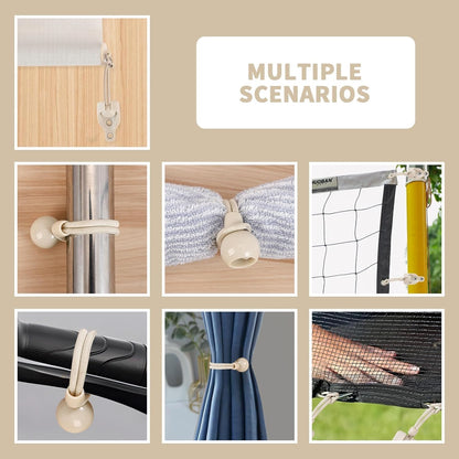 Coolaroo Sun Shade Replacement Bungee Kit & End Cap, 1 Set, Beige | Weather Resistant, For Outdoor Roller Blinds and Shades
