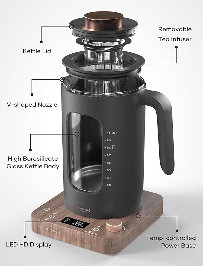 Electric Tea Kettle, INTASTING Glass Electric Kettle - Image 2