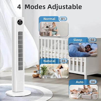 Antarctic Star Tower Fan Portable Floor Fans 85°Oscillating Fan Quiet Cooling - Image 4