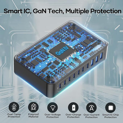 USB C Charger Block 500W, 10-Port Charging Station, GaN PD 140W Type C Fast - Image 8