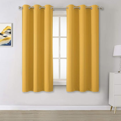 DUALIFE Dark Yellow Blackout Curtains by DUALIFE
