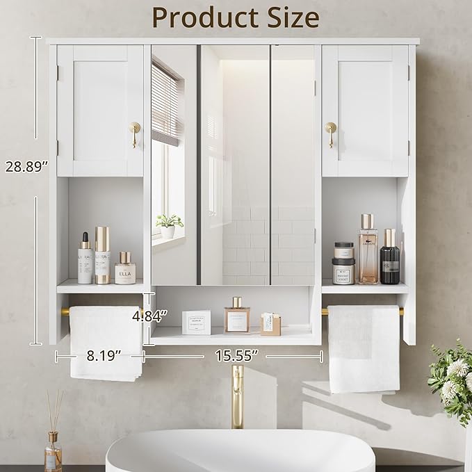 VECELO Bathroom Wall Cabinet - Image 2