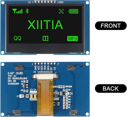 XIITIA 2pcs 2.42 inch 128x64 OLED LCD Display Module SSD1309 7 Pin SPI/IIC I2C - Image 2