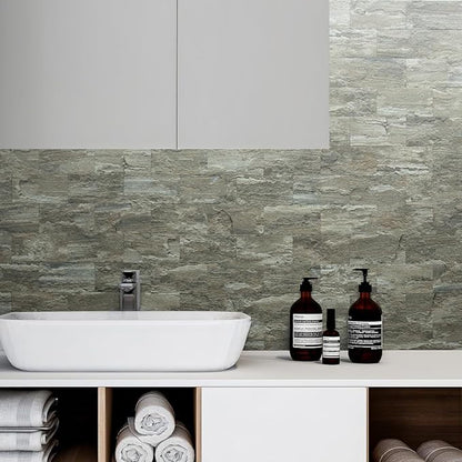 AULIGET 4-Piece Faux Stone Peel and Stick Backsplash Wall Tiles, Laundry Room - Image 2