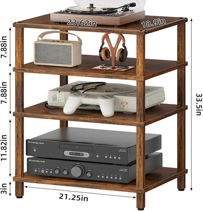 4-Tier AV Media Player Stand, Modern Stereo Cabinet, Wooden TV Stand, Game - Image 3