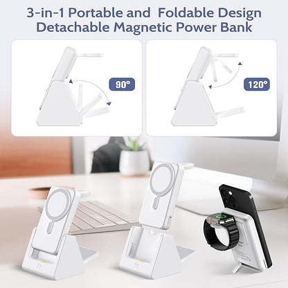 Smtcsl 3-in-1 Wireless Charging Station: Portable 10000mAh Power Bank Charger - Image 4