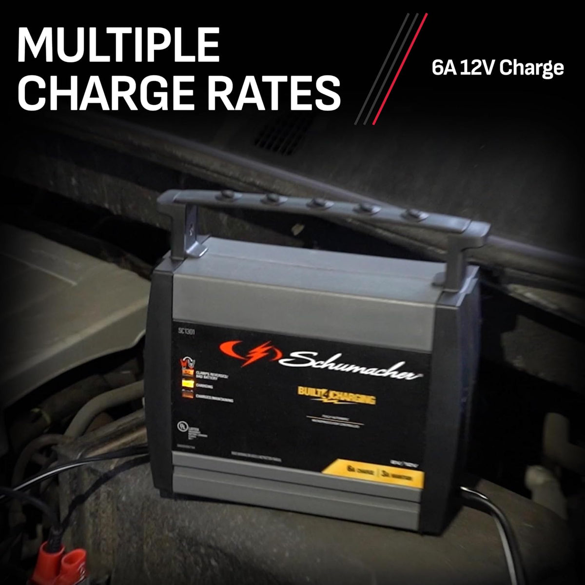 schumacher electric battery charger and maintainer, sc1301, 3-in-1, package contents