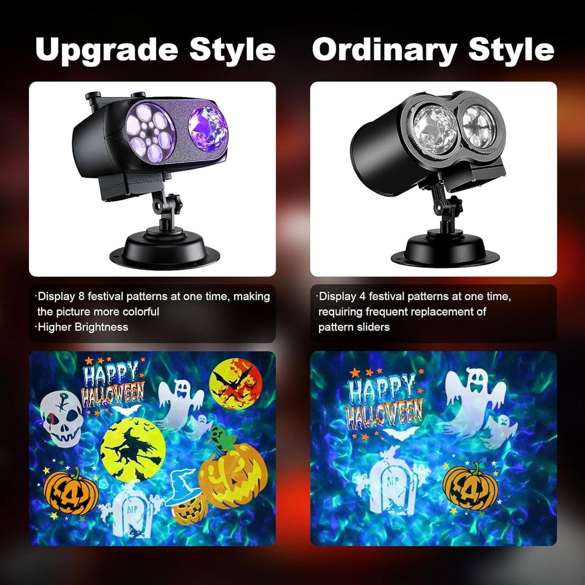 Brighter Halloween Projector Lights, 2026 Upgraded Halloween Decorations Holi...