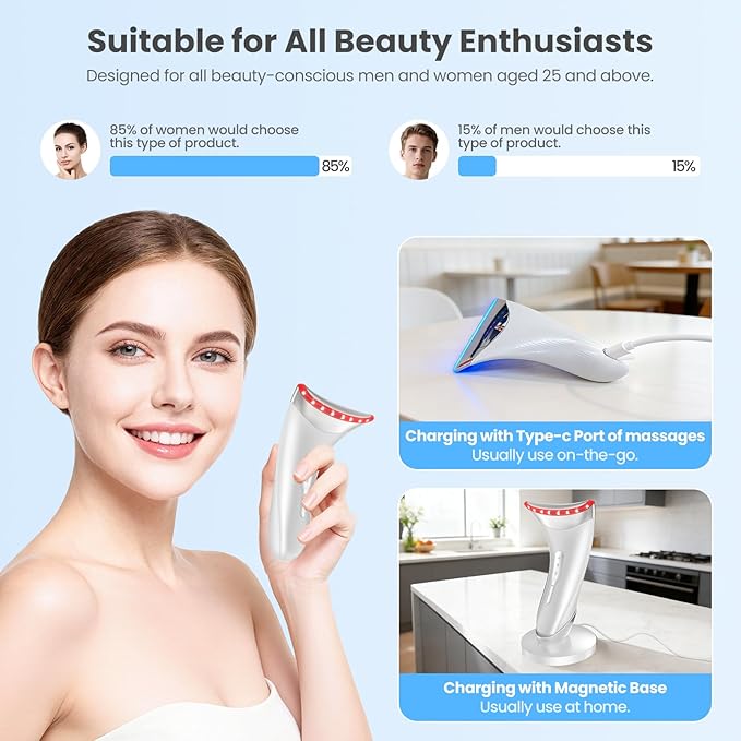 7 Color Light Face and Neck Massager Tool of Double Chin Reducer, Facial - Image 5