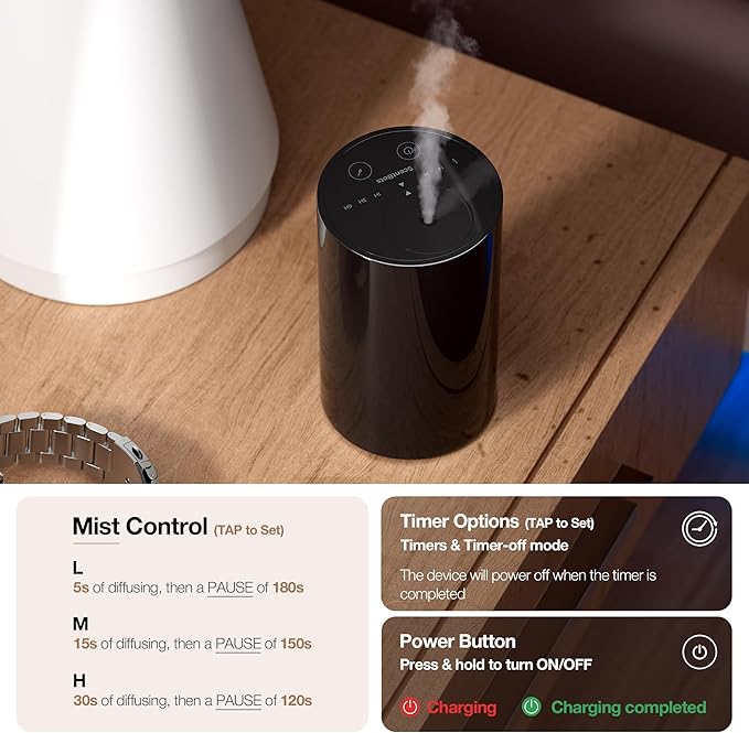 Waterless Essential Oil Diffuser, Battery Operated Aromatherapy Diffuser - Image 2
