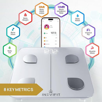 INEVIFIT Smart Body Fat Scale, Highly Accurate Bluetooth Digital Bathroom Body - Image 2