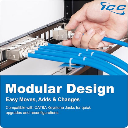 ICC 24-Port Blank Keystone Shielded 1U Patch Panel - Image 8