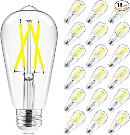 Hizashi Vintage LED Light Bulb Dimmable, 6W Equivalent 60W, E26 Base Led Edison by HIZASHI