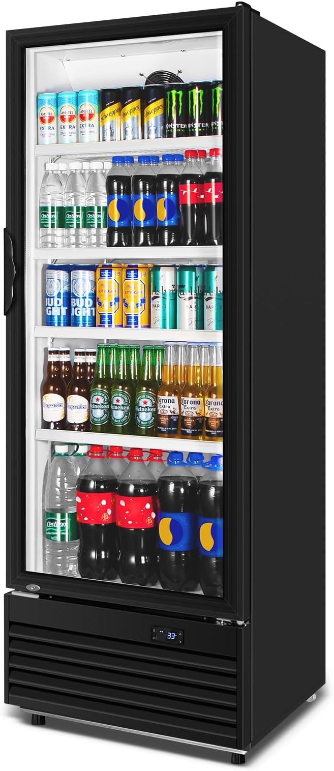 Commercial Beverage Refrigerator, 24.5 Inch 15 Cu. Ft. Drink Fridge, Display by Velieta-SpecialistinFridge
