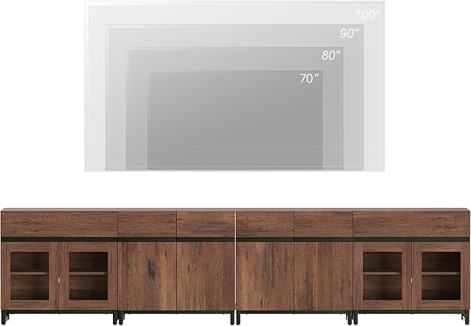WAMPAT Modern TV Stand for TVs up to 120 inch, 4 in 1 TV Console - Image 4