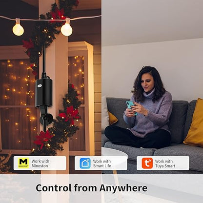 WiFi Dimmer Plug Outdoor Smart Outlet Compatible - Image 3
