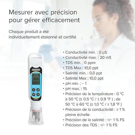 Oakton AO-35634-35 PCTSTestr 50 Waterproof Pocket pH/Cond/TDS/Salinity Tester - Image 4