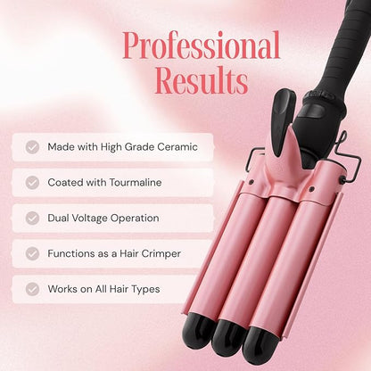 Alure Three Barrel Curling Iron Wand Hair Waver - Image 3