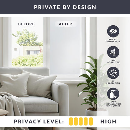 Natural Frost Light Effects Window Privacy Film by Artscape - Decorative Frosted Glass Design, Static Cling, Privacy from Both Sides, Reduces Glare, Helps Create a Calm Space - 17.72 x 72 Inch