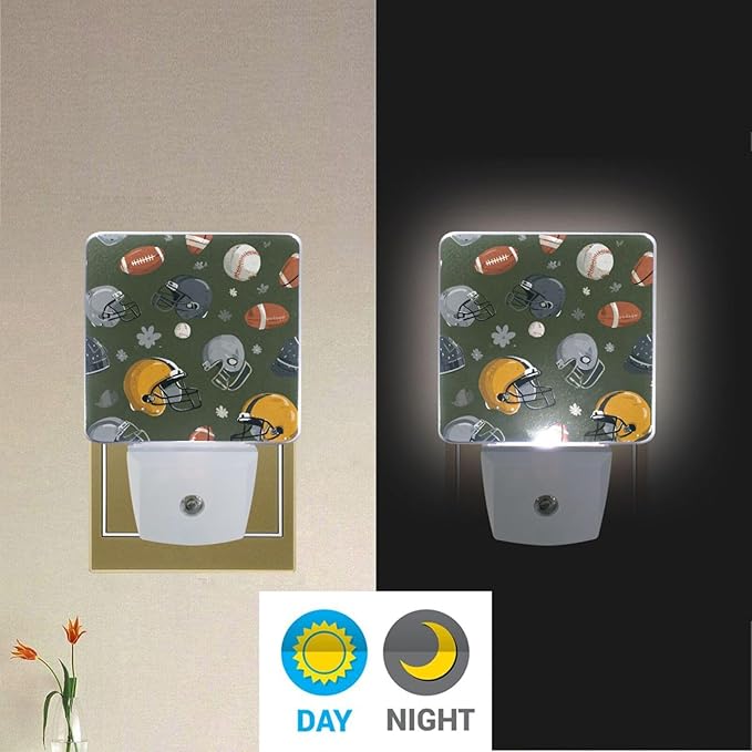Pigsaly Led Night Light Football Helmets Balls Baseball Night Light Plug in - Image 5