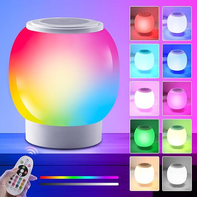 RGB ambient night light, Eye Caring, Stepless Dimming, Touch Night Lamp by Bullishman