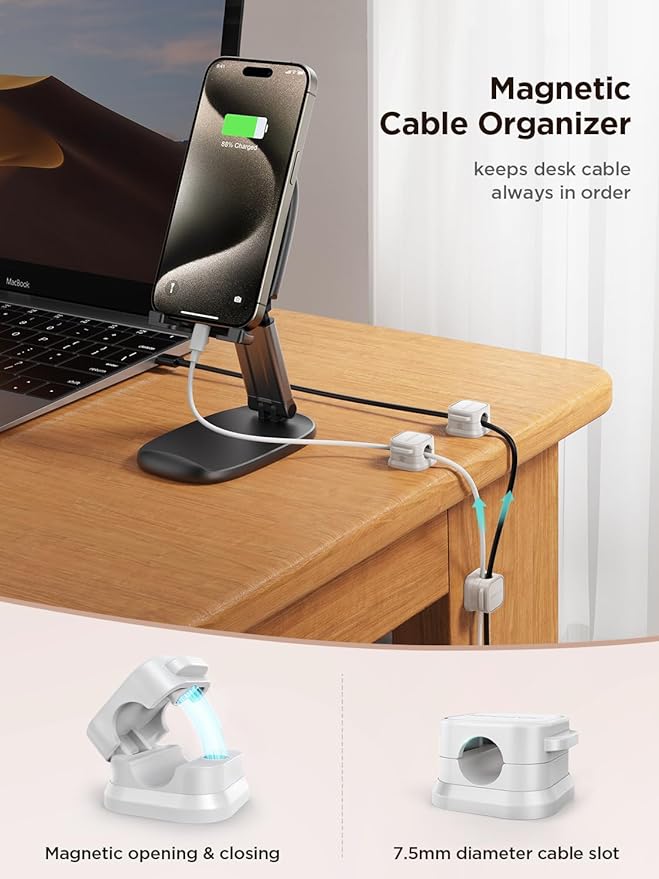 12 Pack Magnetic Cord Holder, Cord Organizer Cable Clip - Image 2