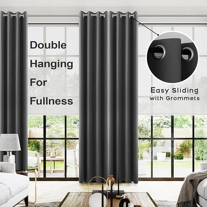 Slate Grey Curtains 108 Inches Long - Image 2