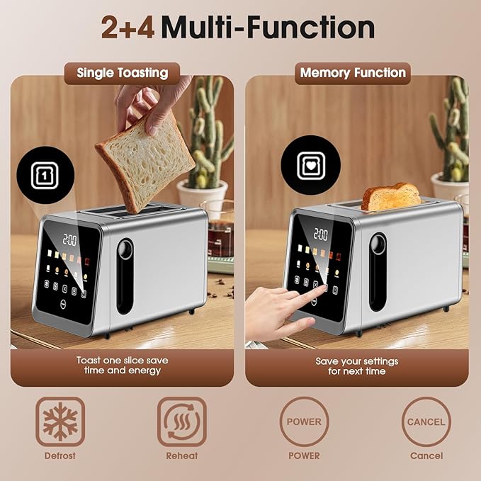 Touch Screen Toaster 2 Slice, Smart Digital - Image 5