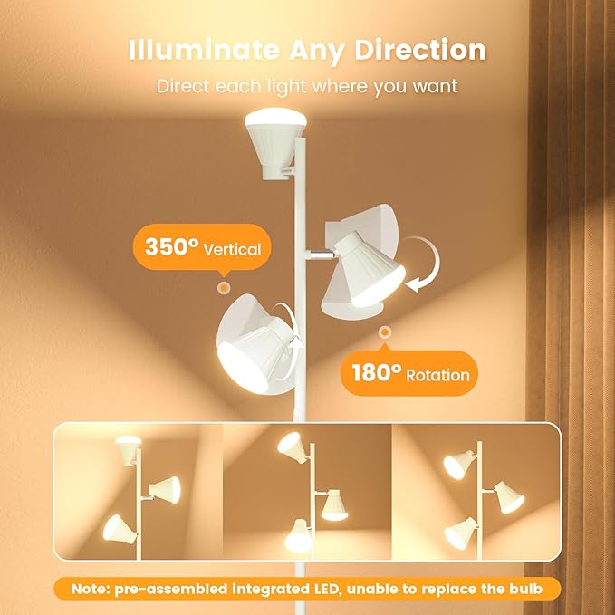 SIBRILLE 36W LED Tree Floor Lamp, Dimmable Tall Standing Lamp - Image 5