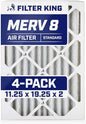 Filter King 11.25x19.25x2 Air Filter | 4-PACK | MERV 8 HVAC Pleated A/C Furnace by FilterKing