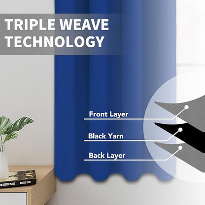 Easy-Going Blackout Curtains for Bedroom, Solid Thermal Insulated Grommet and - Image 3