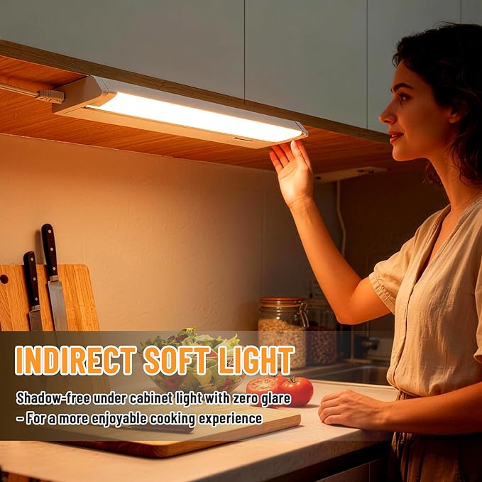Plug in Under Cabinet Lights Hardwired, 45° Rotatable Design, Linkable Up to 15 - Image 2