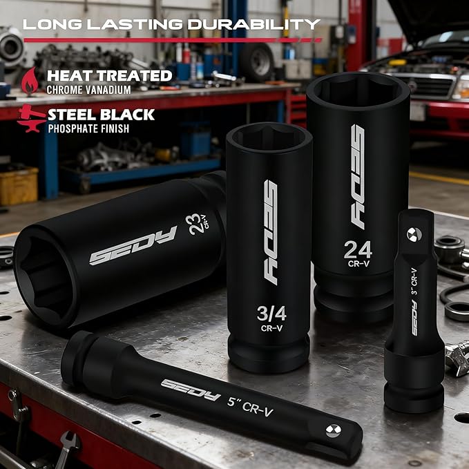 29-Piece 1/2" Drive Impact Socket Set, SAE and Metric Sizes - Image 5