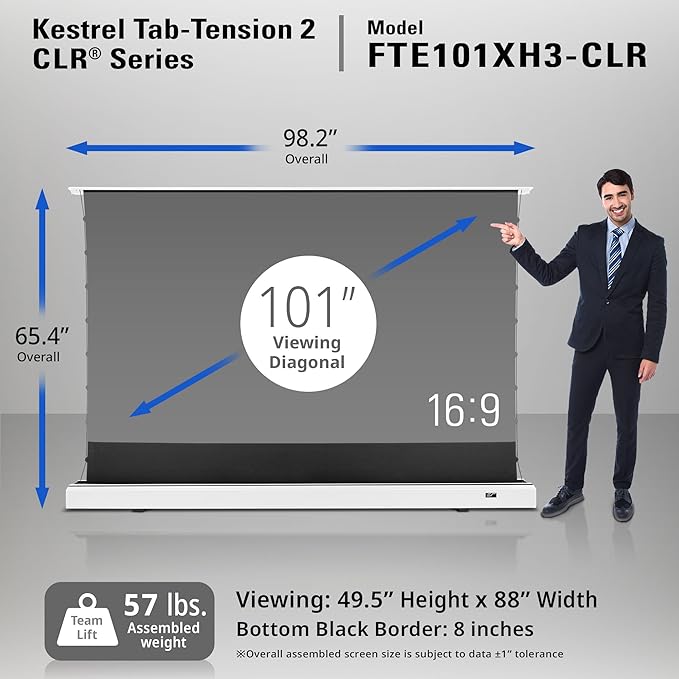 Elite Screens Kestrel Tab-Tension CLR, 101 inch 16:9, Ultra-Short Throw Ceiling - Image 4
