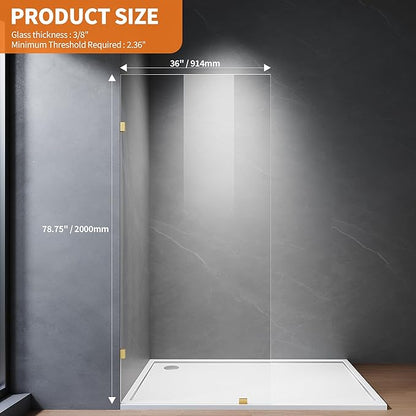 Shower Glass Panel, Frameless Walk in Shower Door - Image 7