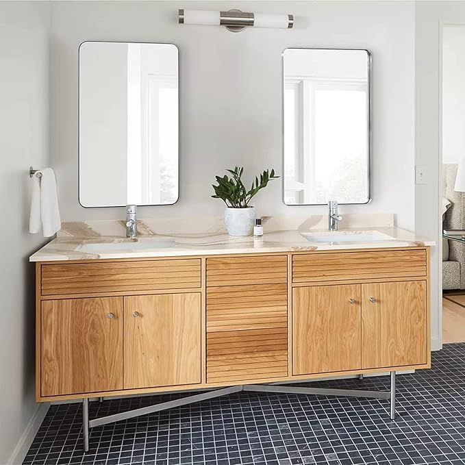 ANDY STAR 30"x48"Chrome Bathroom Mirror, Large Wall Mirror - Image 8