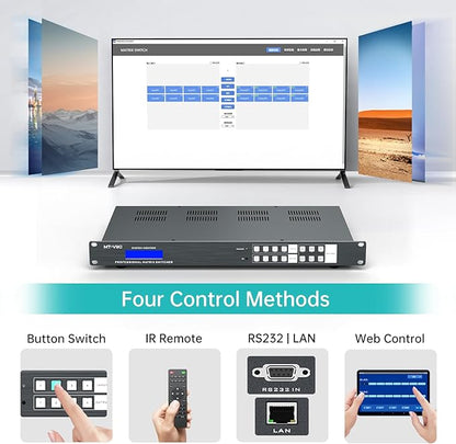 MT-VIKI 4K HDMI Matrix Extender 4x4 4K60Hz 4:4:4 Over CAT6/7/8 Cable, Matrix - Image 3