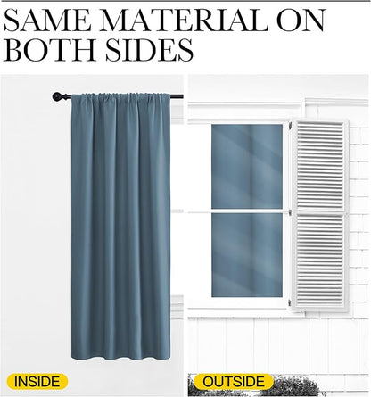 NICETOWN RV Blackout Curtains for Camper Windows, Smoky Blue, Kitchen Curtains - Image 5