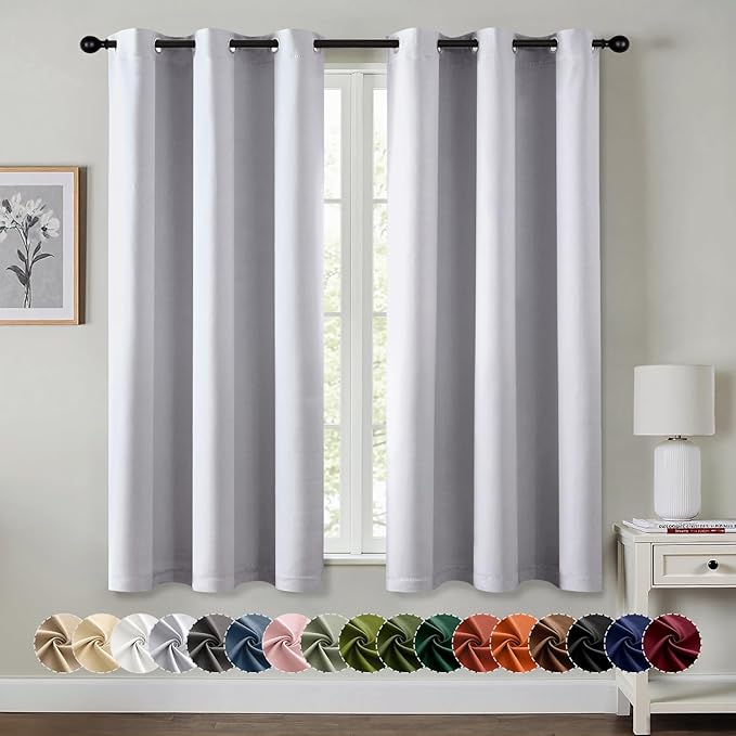 MIULEE Greyish White Blackout Curtains by MIULEE