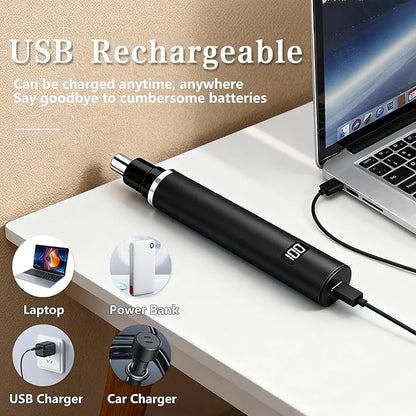 VNTGSHAVER Nose Hair Trimmer, Rechargeable Cordless Painless Ear Eyebrow - Image 2
